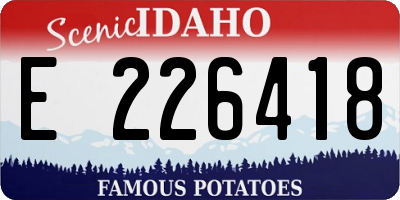 ID license plate E226418