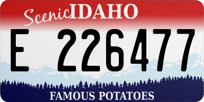 ID license plate E226477
