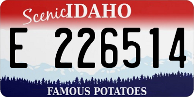 ID license plate E226514