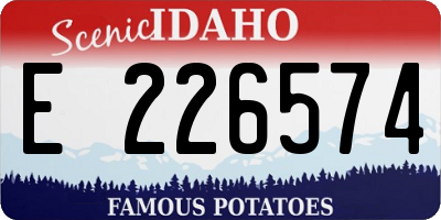 ID license plate E226574