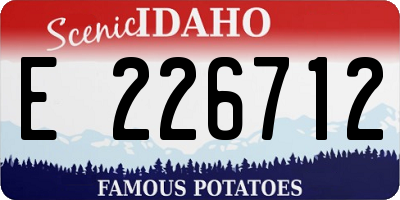ID license plate E226712