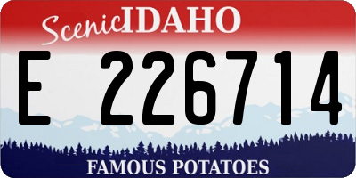 ID license plate E226714