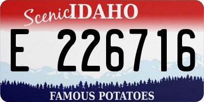 ID license plate E226716