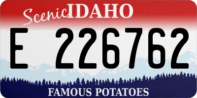 ID license plate E226762