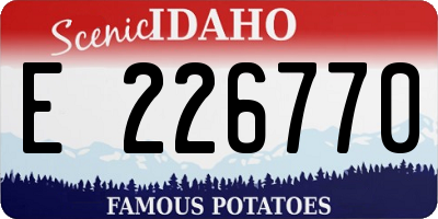 ID license plate E226770