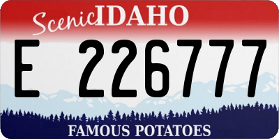 ID license plate E226777