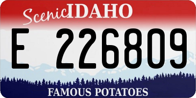 ID license plate E226809