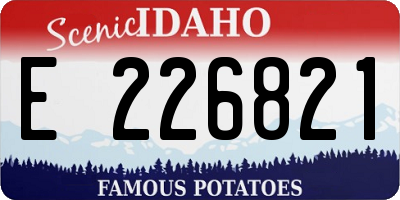 ID license plate E226821