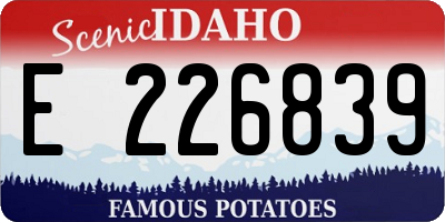 ID license plate E226839