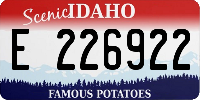 ID license plate E226922