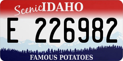 ID license plate E226982