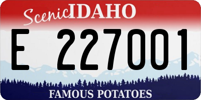 ID license plate E227001