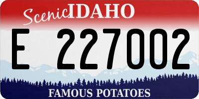 ID license plate E227002
