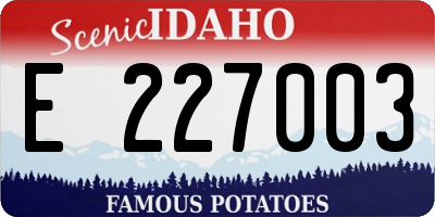 ID license plate E227003