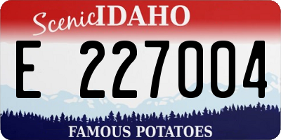 ID license plate E227004