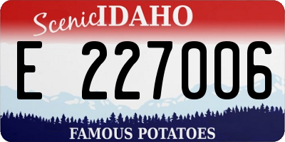 ID license plate E227006