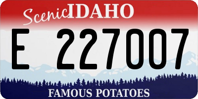 ID license plate E227007