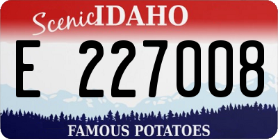 ID license plate E227008