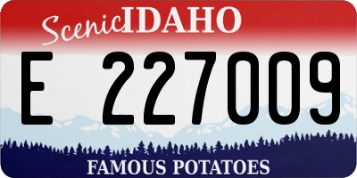 ID license plate E227009