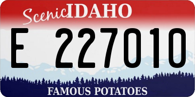 ID license plate E227010