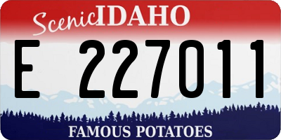 ID license plate E227011