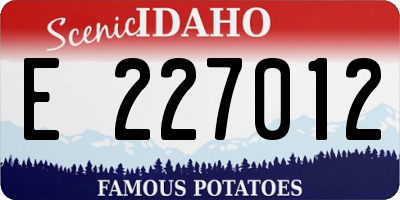 ID license plate E227012