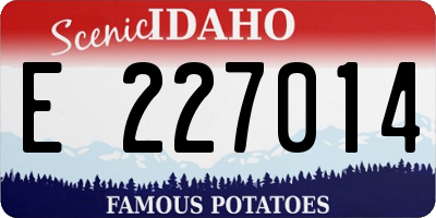 ID license plate E227014