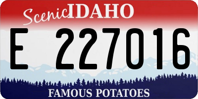 ID license plate E227016