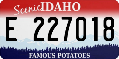 ID license plate E227018