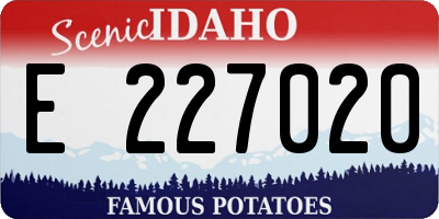 ID license plate E227020
