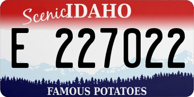 ID license plate E227022