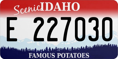 ID license plate E227030