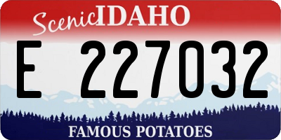 ID license plate E227032