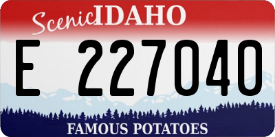 ID license plate E227040