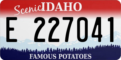 ID license plate E227041