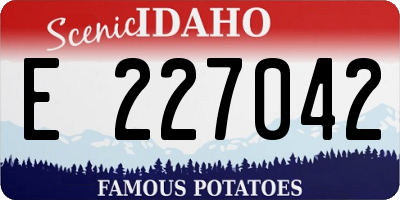 ID license plate E227042