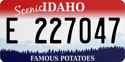 ID license plate E227047