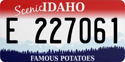 ID license plate E227061