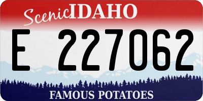 ID license plate E227062