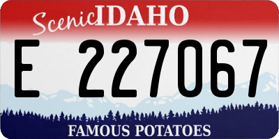 ID license plate E227067