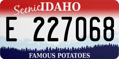 ID license plate E227068