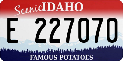 ID license plate E227070