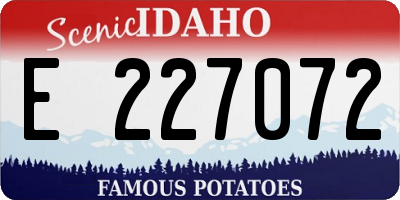 ID license plate E227072