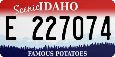 ID license plate E227074
