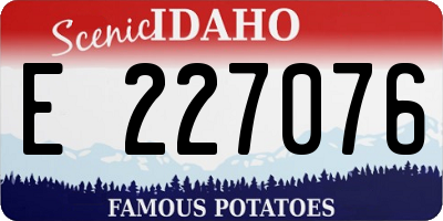 ID license plate E227076