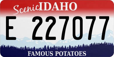 ID license plate E227077