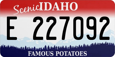 ID license plate E227092