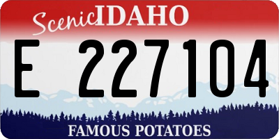 ID license plate E227104
