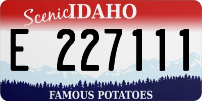 ID license plate E227111