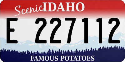 ID license plate E227112